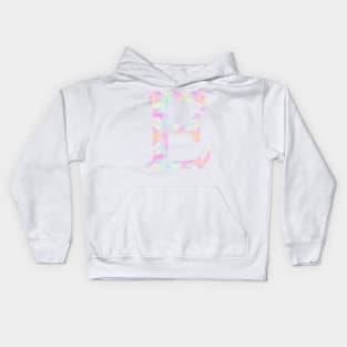 The Letter E Rainbow Color Design Kids Hoodie